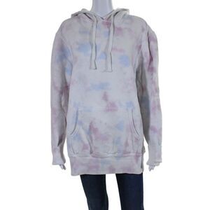 Designer Womens Long Sleeve Drawstring Tye Dye Hoodie Multicolor Size Small